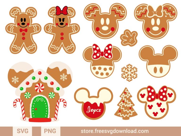 Ginger Bread Mickey Mouse SVG cut files bundle