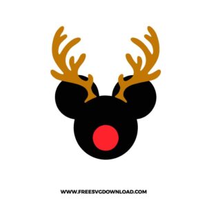 Mickey Christmas Reindeer SVG & PNG cut files
