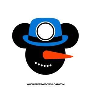 Mickey Mouse Snowman Free SVG File
