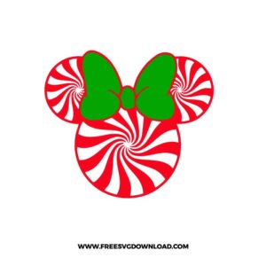 Minnie Mouse Candy Cane Free SVG File
