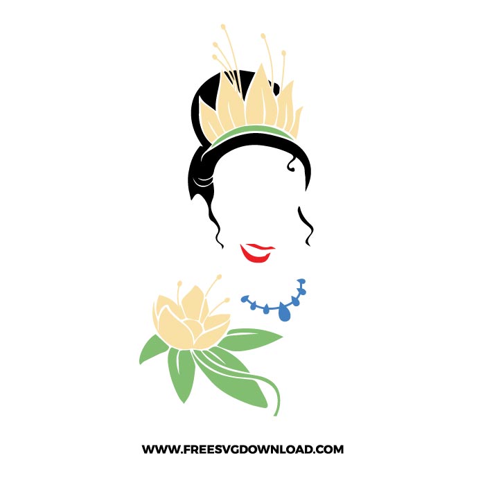 Tiana Free SVG & PNG, SVG Free Download, svg files for cricut, svg files for Silhouette, separated svg, trending svg, disney svg, disney princess svg, princess svg, disneyland svg, princess and the frog svg