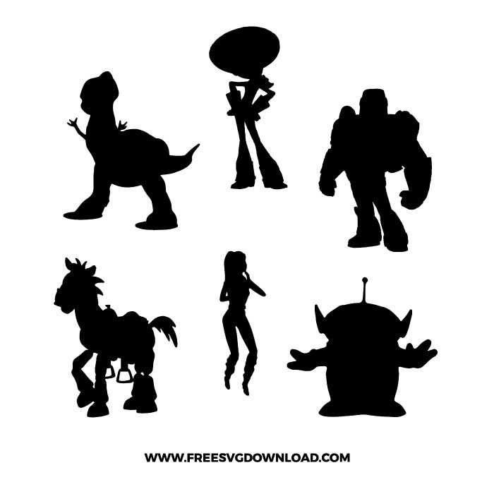 Toy Story Silhouette SVG & PNG, SVG Free Download, svg files for cricut, svg files for Silhouette, separated svg, trending svg, disney svg, toy story svg, woody svg, buzz lightyear svg, forky svg, toy story png, alien svg, andy svg, disneyland svg, birthday svg, svg for kids