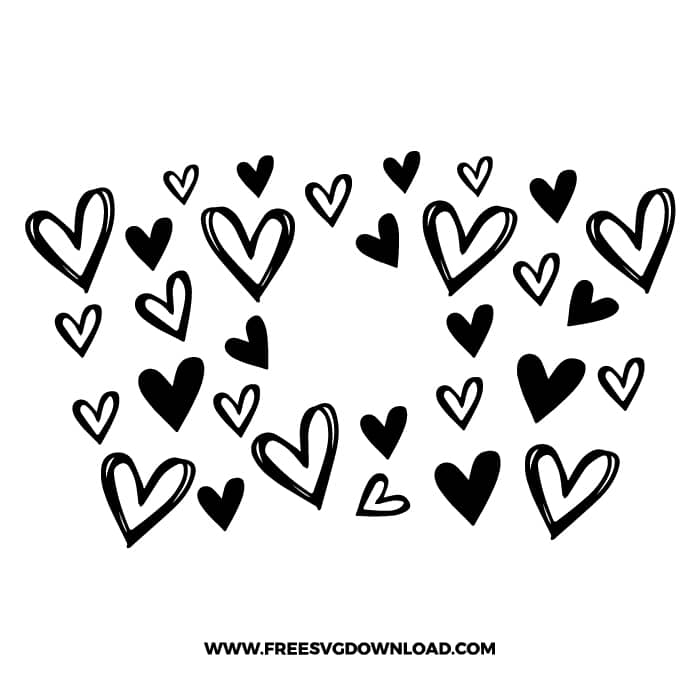 Hearts Starbucks Wrap SVG & PNG, SVG Free Download, SVG files for cricut, starbucks wrap svg, starbucks free svg, heart svg, love svg