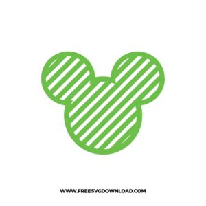 Mickey Head 45lines Green SVG & PNG, SVG Free Download, svg files for cricut, svg files for Silhouette, mickey mouse svg, disney svg