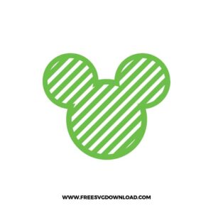 Mickey Head 45lines Green SVG cut file