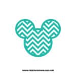 Mickey Head Zigzag Aqua SVG & PNG, SVG Free Download, svg files for cricut, svg files for Silhouette, mickey mouse svg, disney svg