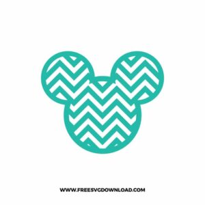 Mickey Head Zigzag Aqua SVG & PNG, SVG Free Download, svg files for cricut, svg files for Silhouette, mickey mouse svg, disney svg