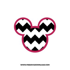Mickey Head Zigzag Black SVG & PNG, SVG Free Download, svg files for cricut, svg files for Silhouette, mickey mouse svg, disney svg