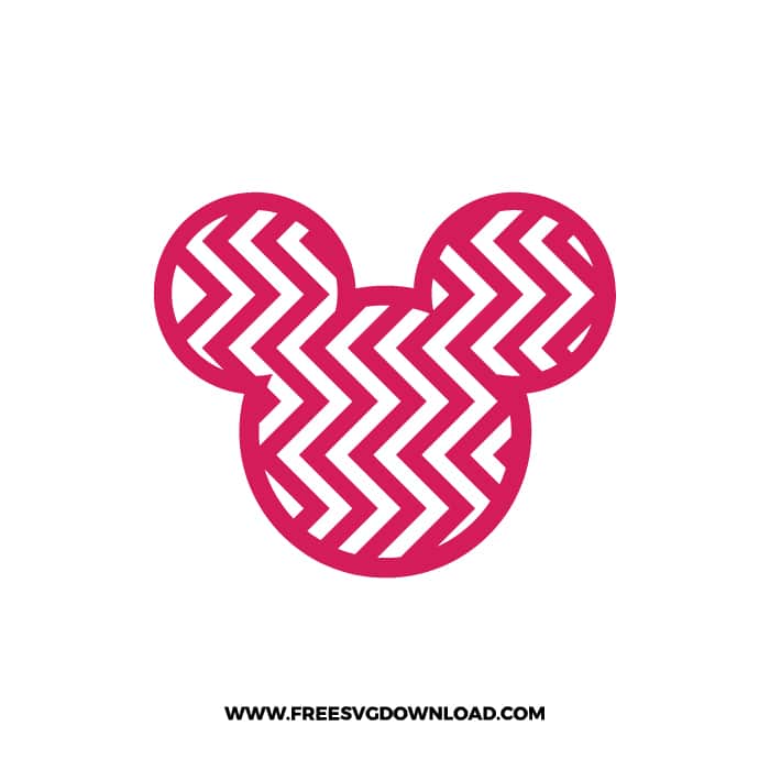 Mickey Head Zigzag Pink SVG & PNG, SVG Free Download, svg files for cricut, svg files for Silhouette, mickey mouse svg, disney svg