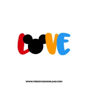 Mickey Love SVG cut file