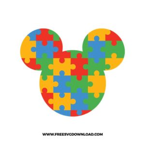 Mickey Autism free SVG cut file