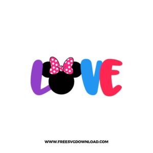 Minnie Love SVG & PNG, SVG Free Download, svg files for cricut, svg files for Silhouette, mickey mouse svg, disney svg