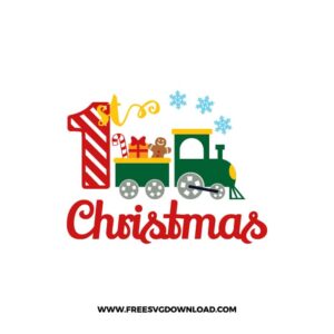 My First ChristmasTrain with Gifts Free SVG & PNG, SVG Free Download, svg files for cricut, christmas free svg, christmas ornament svg