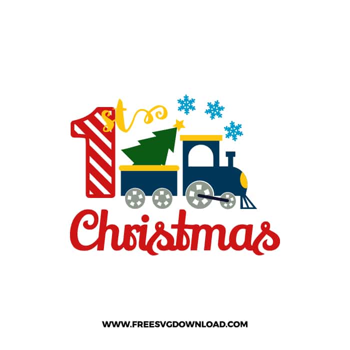 My First ChristmasTrain with Tree Free SVG & PNG, SVG Free Download, svg files for cricut, christmas free svg, christmas ornament svg