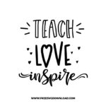 Teach Love Inspire SVG & PNG, SVG Free Download, SVG files for cricut, teacher svg, school svg, teacher shirt svg, funny teacher svg, techer quotes svg, apple svg, teacher life svg, back to school svg