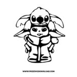 Baby Yoda Stitch SVG & PNG, SVG Free Download, SVG for Cricut Design Silhouette, svg files for cricut, yoda svg, mandalorian svg, star wars svg, baby yoda free svg