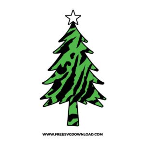 Christmas Tree Leopard Print Free SVG File