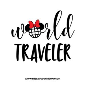 World traveler Minnie SVG & PNG, SVG Free Download, svg files for cricut, svg files for Silhouette, separated svg, disney svg, disneyland svg, mickey mouse svg, mickey head svg, minnie svg, minnie mouse svg, disney castle svg