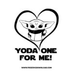 Yoda one for me SVG & PNG, SVG Free Download, SVG for Cricut Design Silhouette, svg files for cricut, yoda svg, mandalorian svg, star wars svg, baby yoda free svg