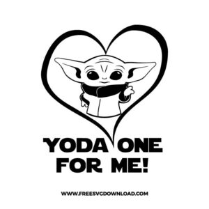 Yoda one for me SVG & PNG, SVG Free Download, SVG for Cricut Design Silhouette, svg files for cricut, yoda svg, mandalorian svg, star wars svg, baby yoda free svg