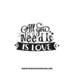All You Need Is Love SVG & PNG, SVG Free Download, SVG for Cricut Design, love svg, valentines day svg, be my valentine svg