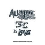 All You Need Is Love 3 SVG & PNG, SVG Free Download, SVG for Cricut Design, love svg, valentines day svg, be my valentine svg