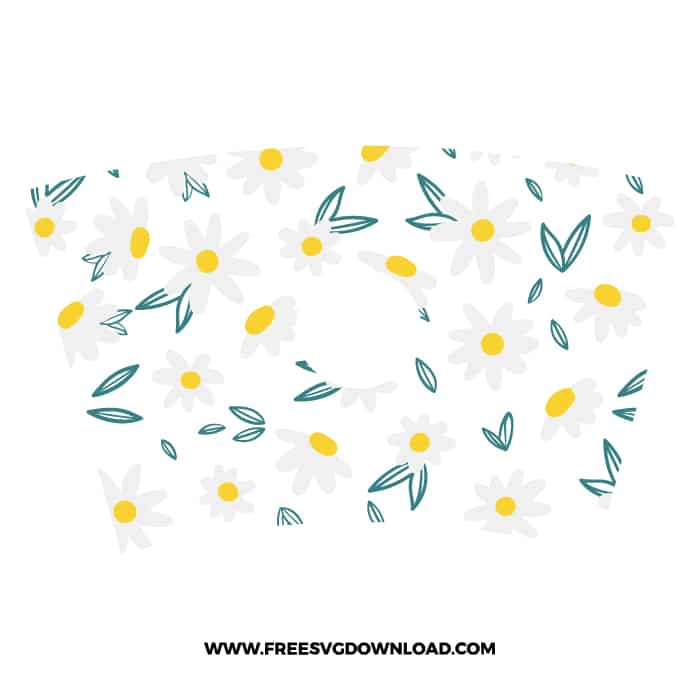 Daisy Starbucks Wrap SVG & PNG, SVG Free Download, SVG files cricut, starbucks wrap svg, starbucks free svg, daisy free svg, flower free svg