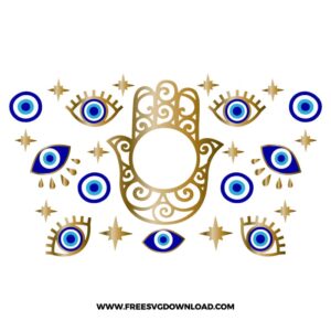 Evil Eyes Starbucks Wrap Free SVG File