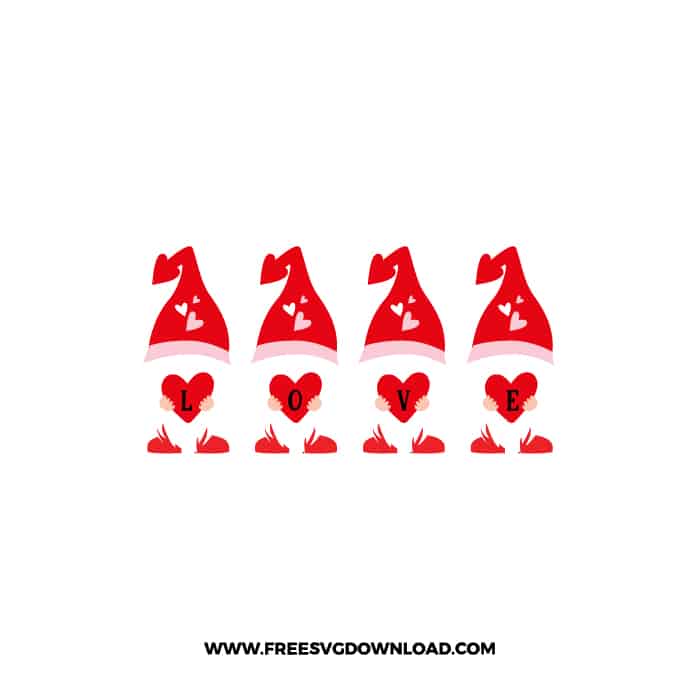 Gnomes LoveSVG & PNG, SVG Free Download, SVG for Cricut Design, love svg, valentines day svg, be my valentine svg