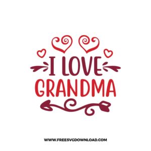 I Love Grandma Free SVG File