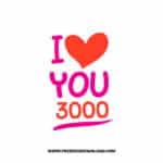 I Love You 3000 SVG & PNG, SVG Free Download, SVG for Cricut Design, love svg, valentines day svg, be my valentine svg