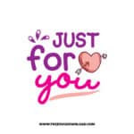 Just For You SVG & PNG, SVG Free Download, SVG for Cricut Design, love svg, valentines day svg, be my valentine svg