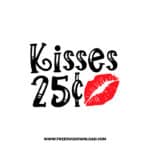 Kisses 25 Cents SVG & PNG, SVG Free Download, SVG for Cricut Design, love svg, valentines day svg, be my valentine svg