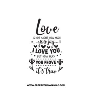 Love Is Not About How Much You Say Free SVG File