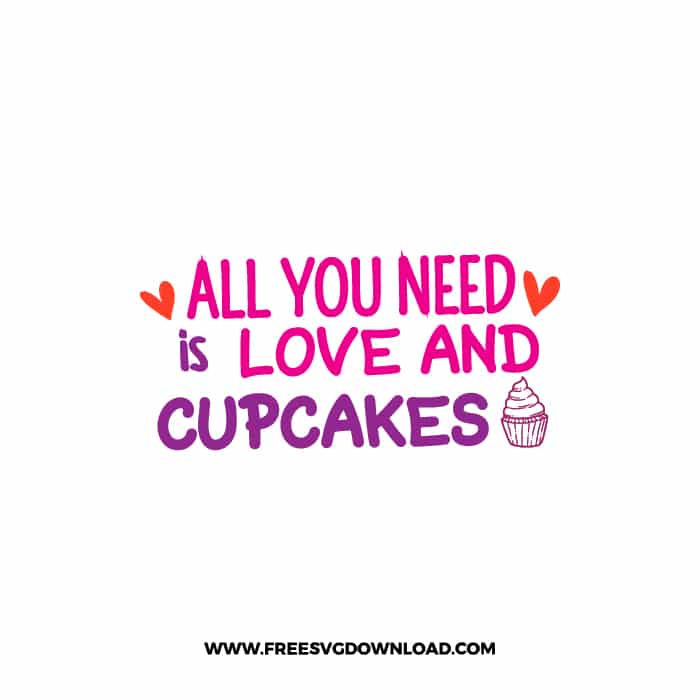 Love And Cupcakes SVG & PNG, SVG Free Download, SVG for Cricut Design, love svg, valentines day svg, be my valentine svg