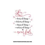 Love Never Fails SVG & PNG, SVG Free Download, SVG for Cricut Design Silhouette, love svg, valentines day svg, be my valentine svg