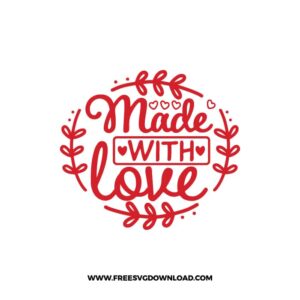 Made With Love Valentine Free SVG File