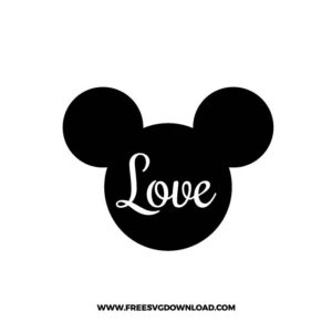 Mickey Head Love SVG cut file