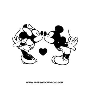 Mickey Minnie Kiss Free SVG File