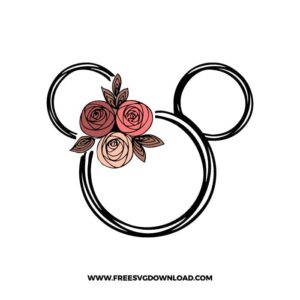 Minnie Head Rose Starbucks Wrap SVG cut file