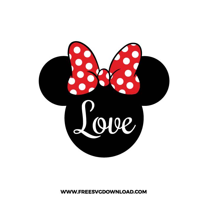 Minnie Mouse Head Love Free SVG File