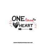 One Love Heart SVG & PNG, SVG Free Download, SVG for Cricut Design, love svg, valentines day svg, be my valentine svg