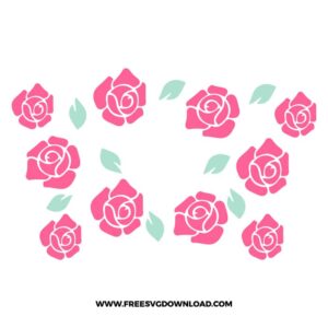 Rose Starbucks Wrap SVG & PNG, SVG Free Download, SVG files for cricut, free starbucks wrap svg, heart svg, flower svg, floral svg