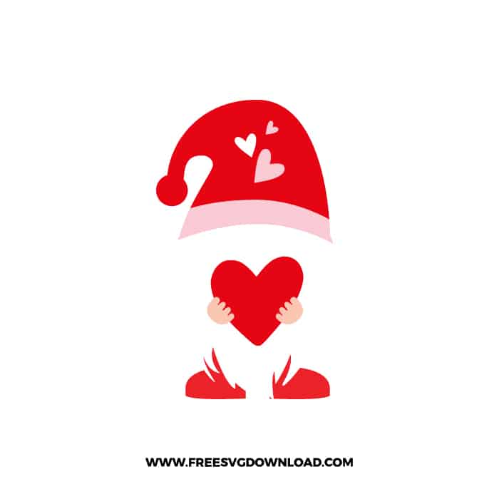 Valentine Gnome SVG & PNG, SVG Free Download, SVG for Cricut Design, love svg, valentines day svg, be my valentine svg