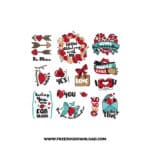 Valentine Sticker Bundle 1 SVG & PNG, SVG Free Download, SVG for Cricut Design, love svg, valentines day svg, be my valentine svg