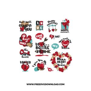 Valentine Sticker Bundle Free SVG File 2