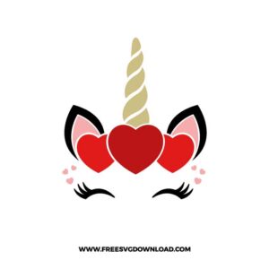 Valentine Unicorn SVG & PNG