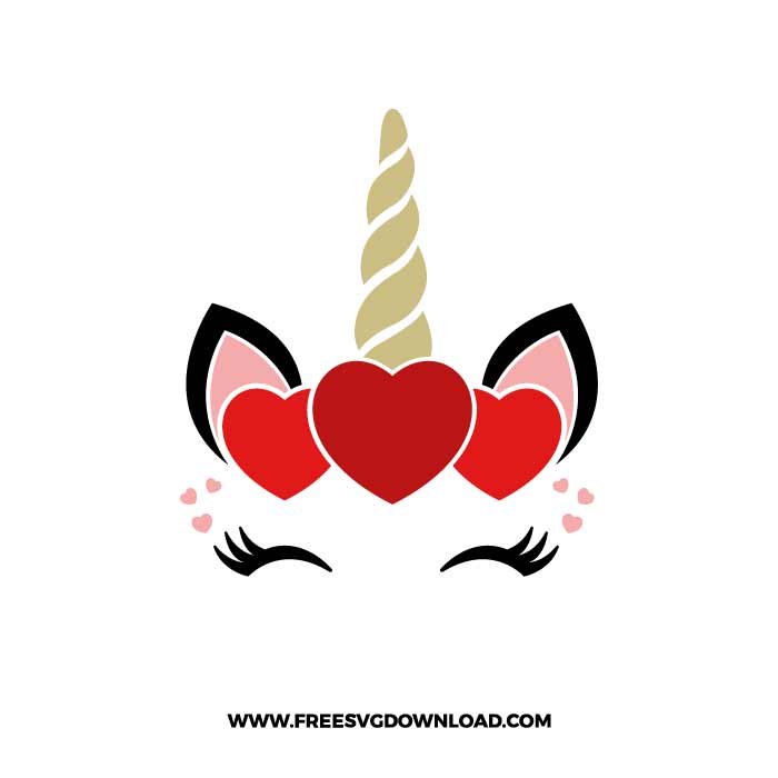 Valentine Unicorn SVG & PNG free Valentine cut files
