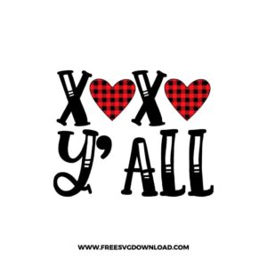 Xoxo Y'all SVG & PNG, SVG Free Download, SVG for Cricut Design, love svg, valentines day svg, be my valentine svg