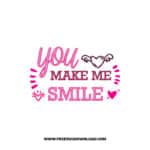 You Make Me Smile SVG & PNG, SVG Free Download, SVG for Cricut Design, love svg, valentines day svg, be my valentine svg